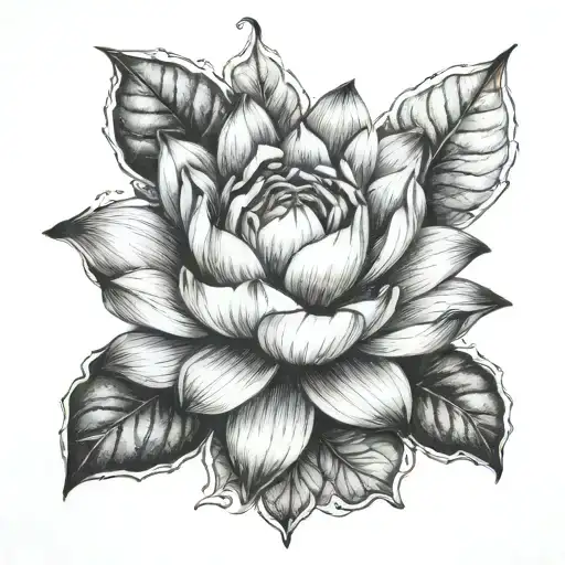 Lotus Flower With Rose Intertwined