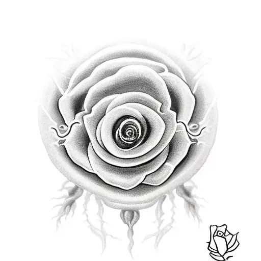 Medusa With A Rose And Poppy Flower Neda Symbol