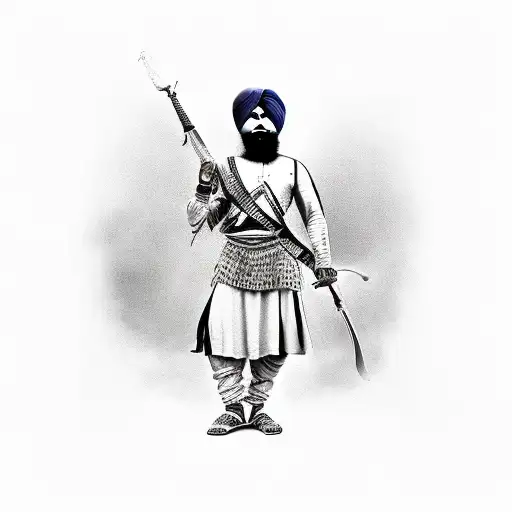 Sikh Warrior About To Go To Battle