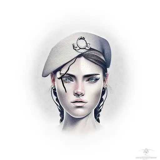Realistic Portrait Of A Female Sailor