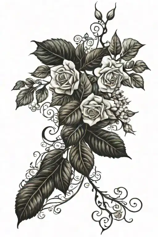 Rose And Bougainvillea Blooming Vine