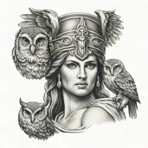 Athena Greek Goddess Athena With Owl