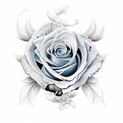 Black And Grey Roses With Blue Hues