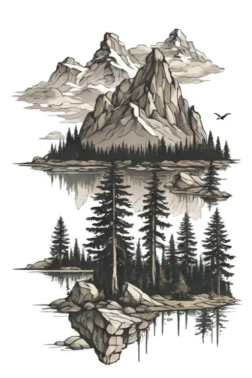 Pacific Northwest Mountains And Forest