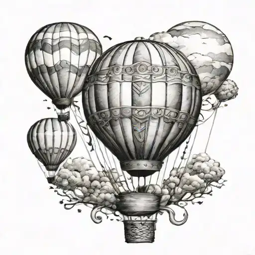 A Hot Air Balloon Floating