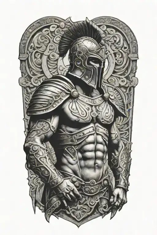 Roman Gladiator Standing Triumphantly