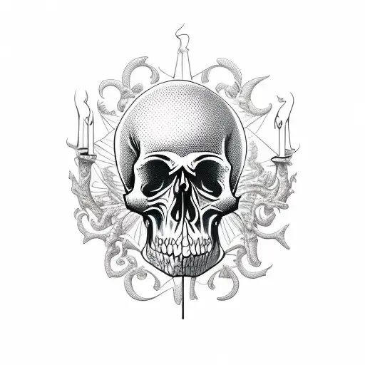 Gothic Palace Coming Out Of A Skull