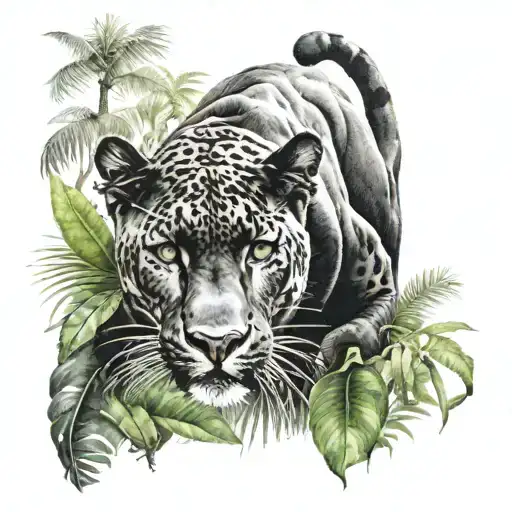 Panther With Son In The Jungle