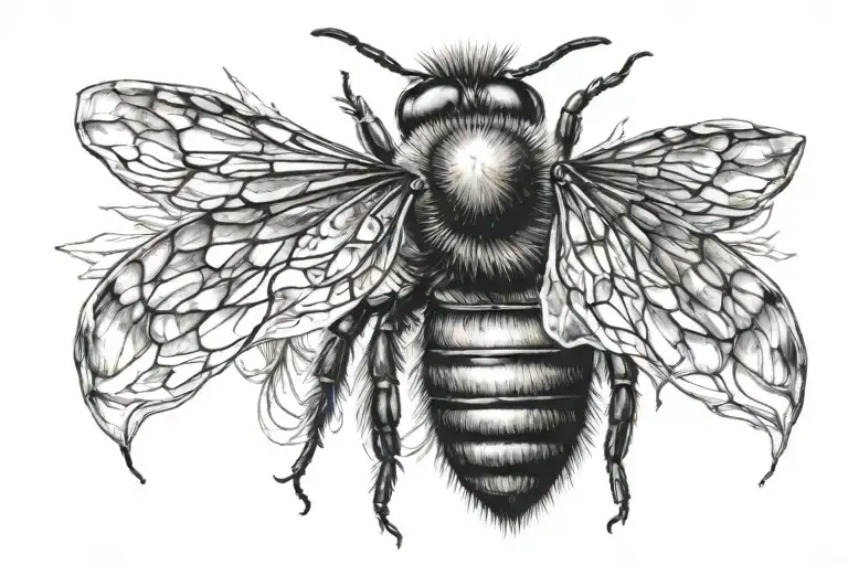 Bee Angle Wings Spread Wide