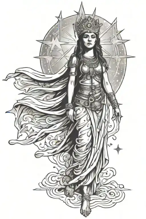 Isis Godess In Star Filled Sky