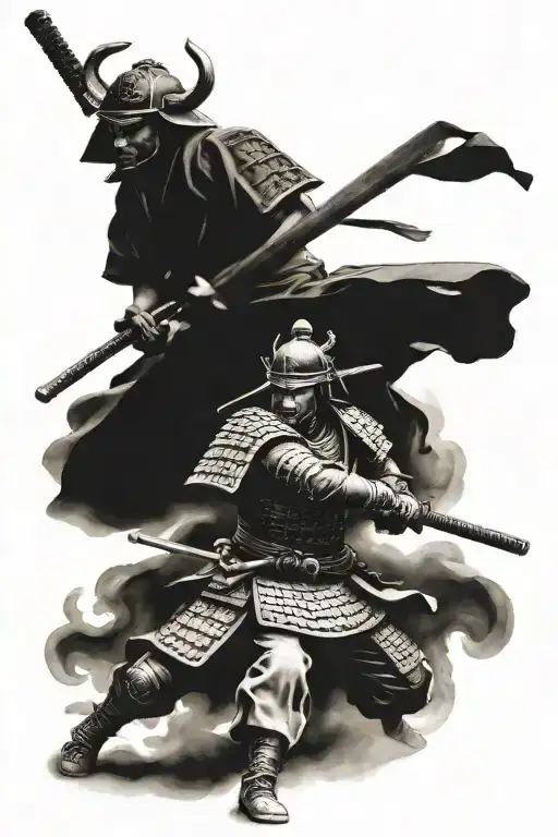 Samurai Warrior Battling