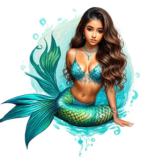 Ariana Grande As A Mermaid Sitting