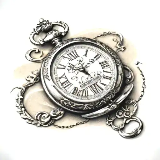 Sand Clock Rome Pocket Watch
