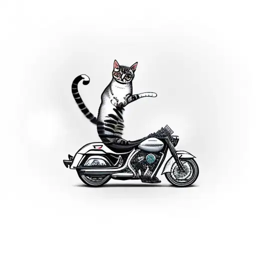 Cat Riding Motorcycle