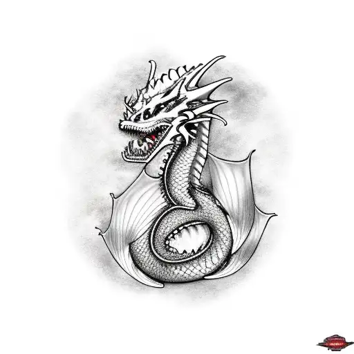 A Dragon Breathing Fire With A Motorcycle Speeding Past It