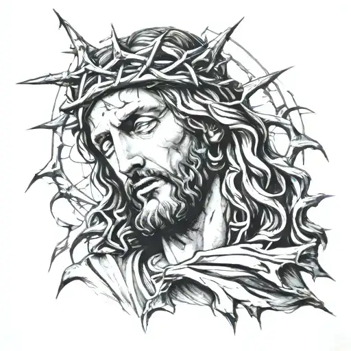 Jesus Christ With Crown Of Thorns