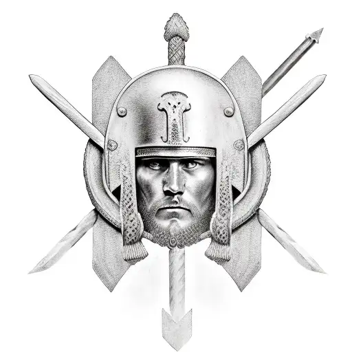 Roman Soldier And Viking