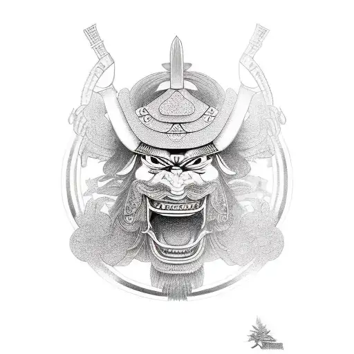 Samurai With Japanese Background