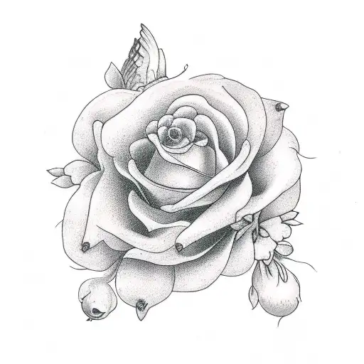 Dove With Flowers And Hop