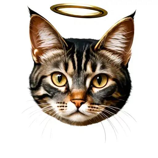 Cat With A Halo On The Head