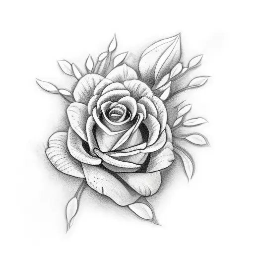 Snake Through Flowers Fine Line