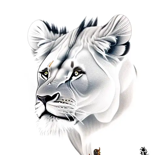 Lioness With Lion Cub