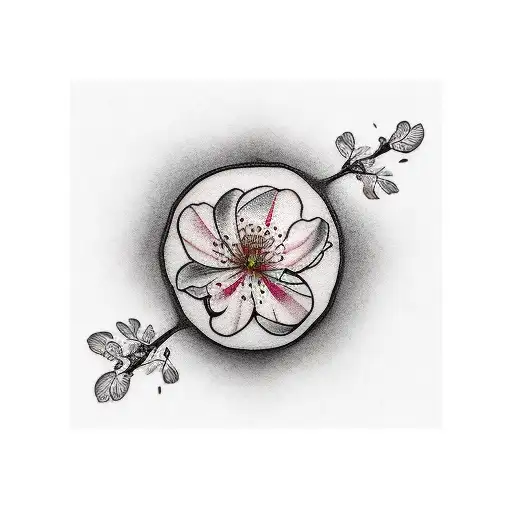 Cherry Blossom And Crow