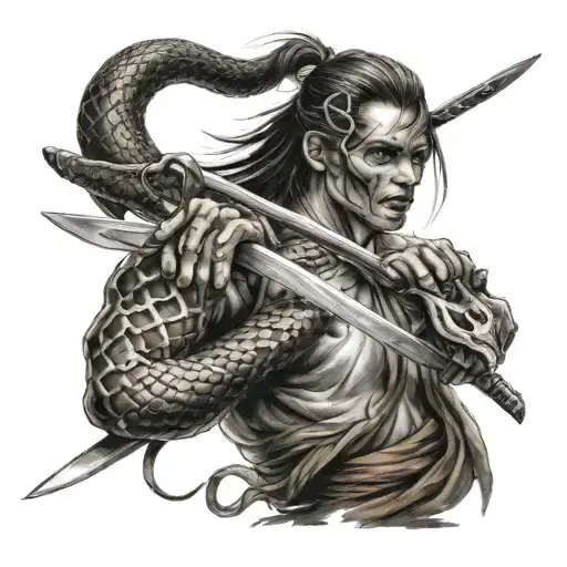 Katana And Snake