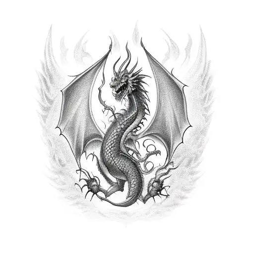 Dark Dragon With Fire