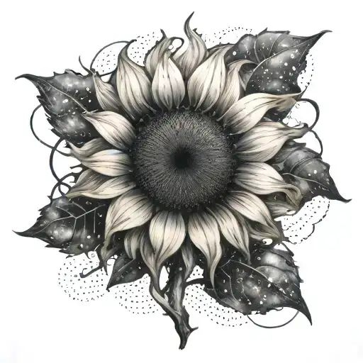 Sunflower With A Galaxy For The Center