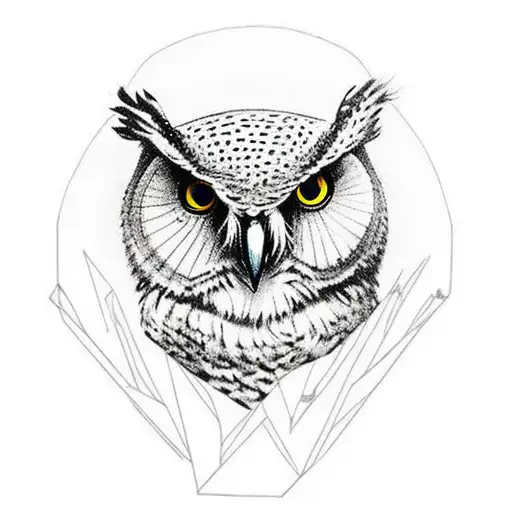 Owl In The Background Watching Wolf Howl At The Moon On Cliff