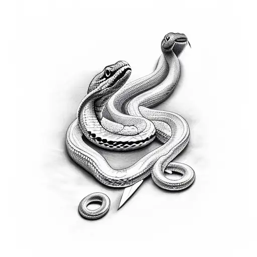 Snake Around A Knife