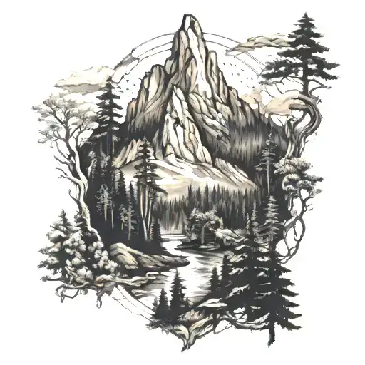 Forest And Mountains