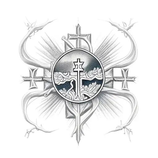 Christian Cross Family Forest