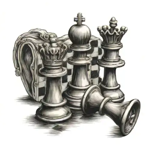 The Queen's Half-crown And Half A Crown King Chess Pieces