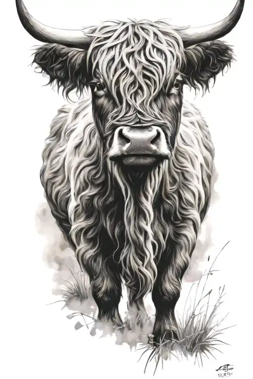 Country Western Style Tattoos Feminine Highland Cow