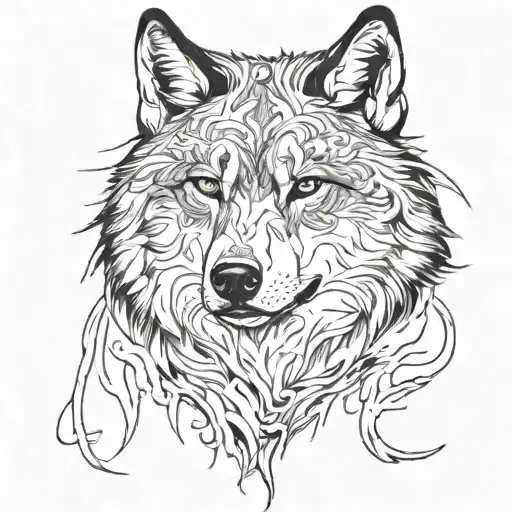 Create A Fine Line Small Black Ink Tattoo Of A Wolf