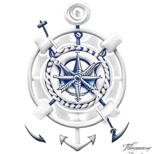 A Sailor With A Back Anchor Looking At The Horizon