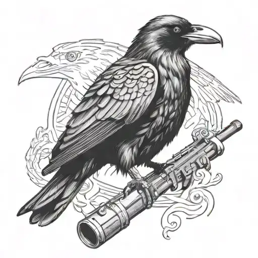 Raven Bird In Special Forces Soldier Holding Ak47