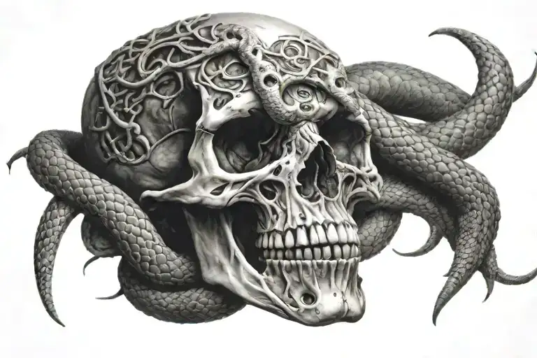 Skull And Snake Wrapped