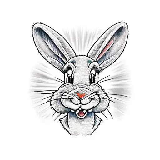A Realistic Portrait Of Bugs Bunny Wearing A Pair Of Iconic Sneakers
