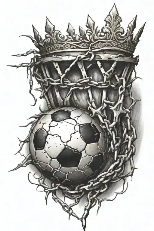 Football With Christ With Crown Of Thorns