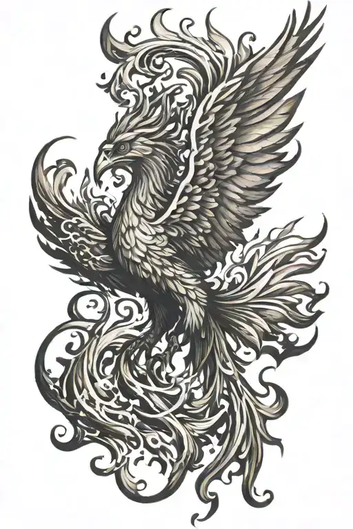 Phoenix With Flames Engulfing