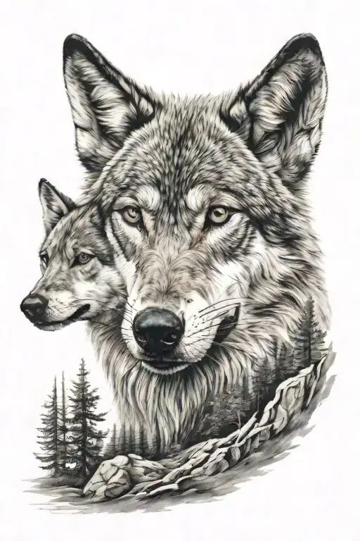 A Wolf Head On A Side Of A Calf