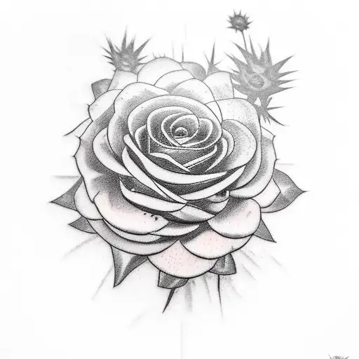 Realistic Portrait Of Darth Vader Surrounded By Thorny Roses