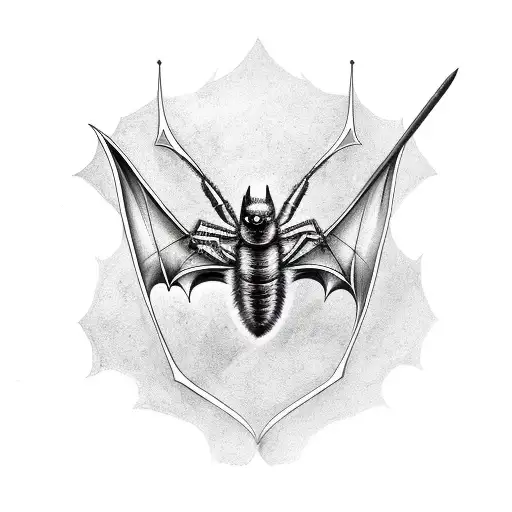 A Bat And A Scorpion With A Crossed Sword With The Phrase Audaces Fortuna Juvat