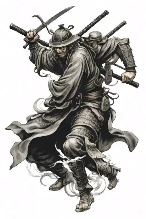 Samurai And Japanese Temple