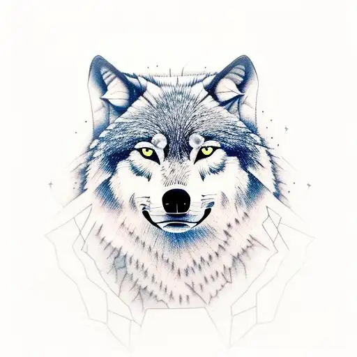 Mountain Scene With Wolf