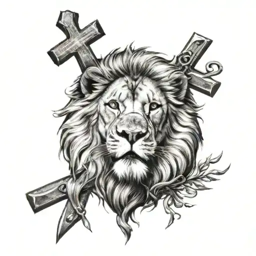 Lion And Cross Wrapped