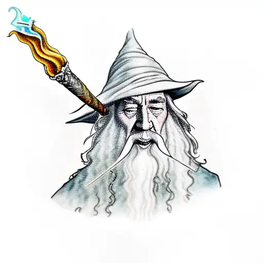 Gandalf Smokes A Pipe In Color